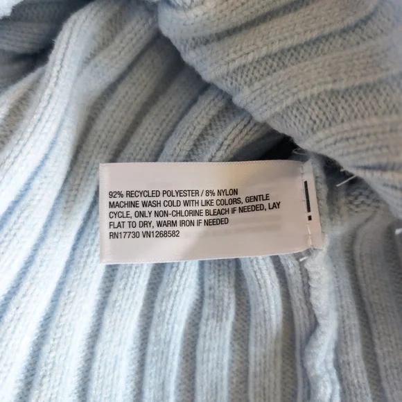 NWT Wild Fable Light Blue Cable Knit Zip-Up Hooded Sweater Medium Baby Blue - Picture 9 of 9